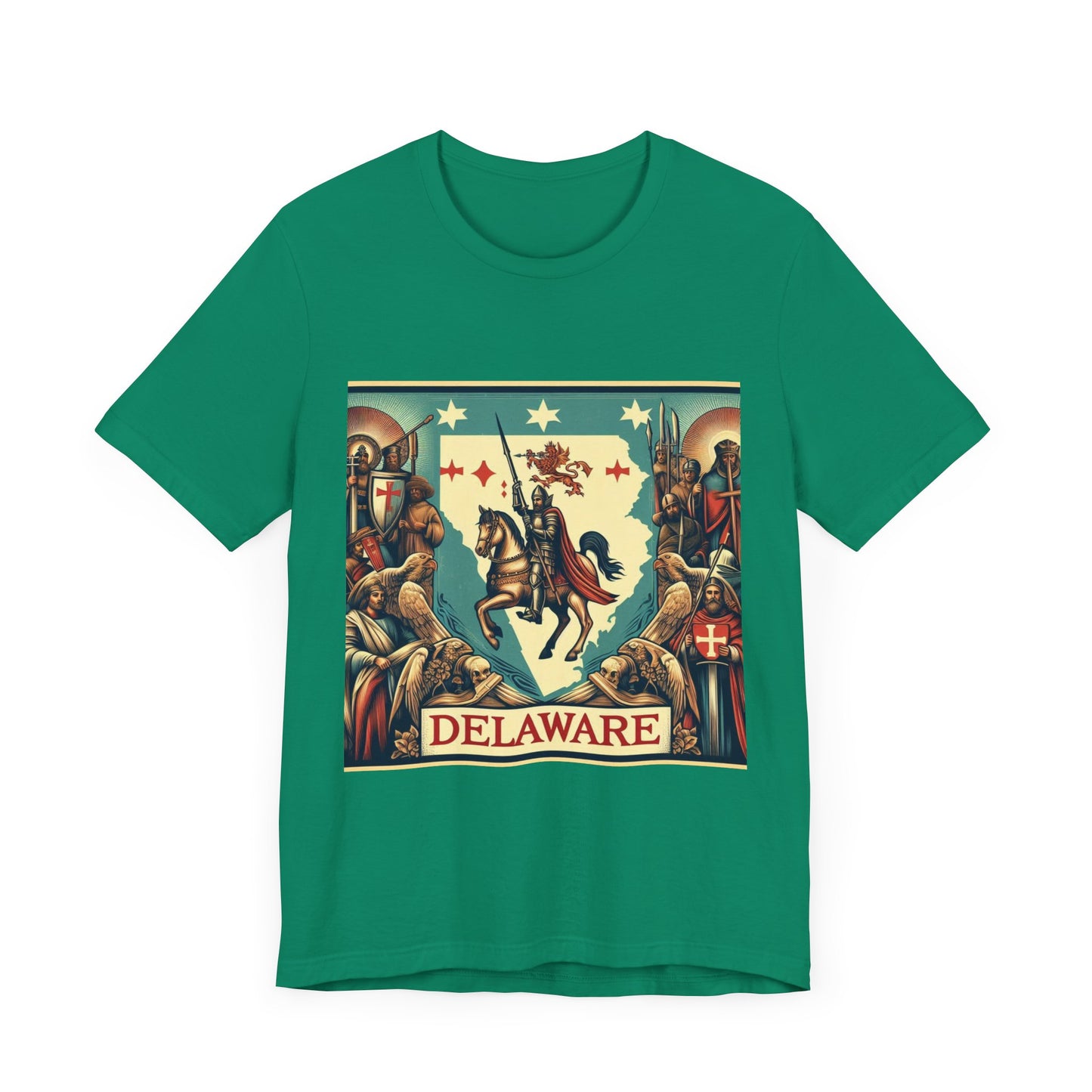 Delaware Vintage Christian Crusader - Unisex Jersey Tee - USA - 100% Charity Benefit - The God Vote Collection by Chris Rabalais
