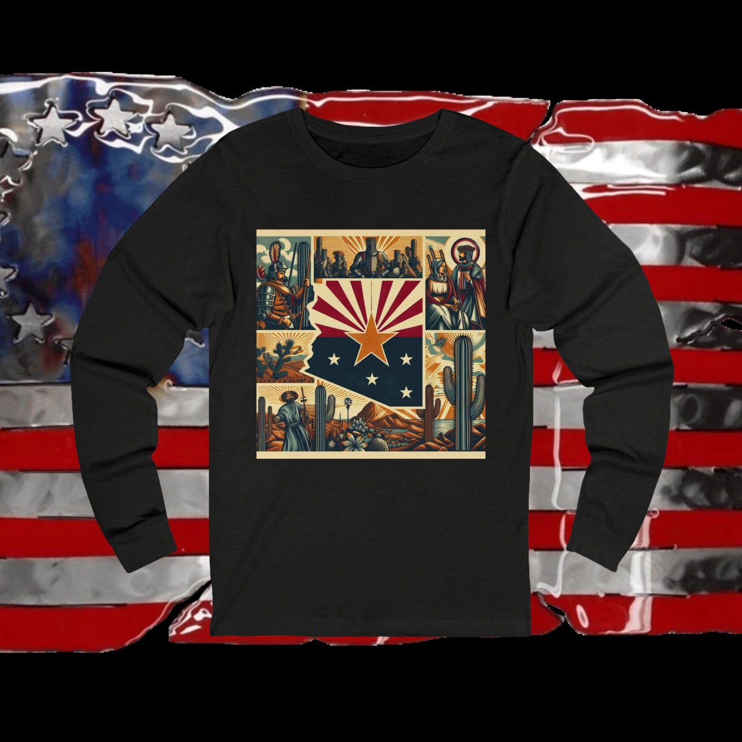 Arizona Vintage Christian Crusader - Premium Unisex Long Sleeve Jersey Tee - 100% Charity - The God Vote Collection by Chris Rabalais