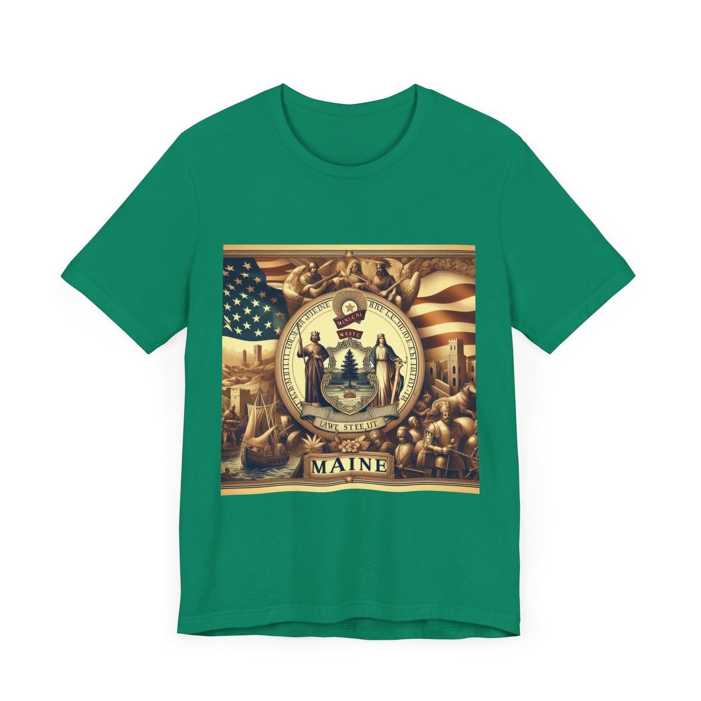 Maine Vintage Christian Crusader - Unisex Jersey Tee - USA - 100% Charity Benefit - The God Vote Collection by Chris Rabalais