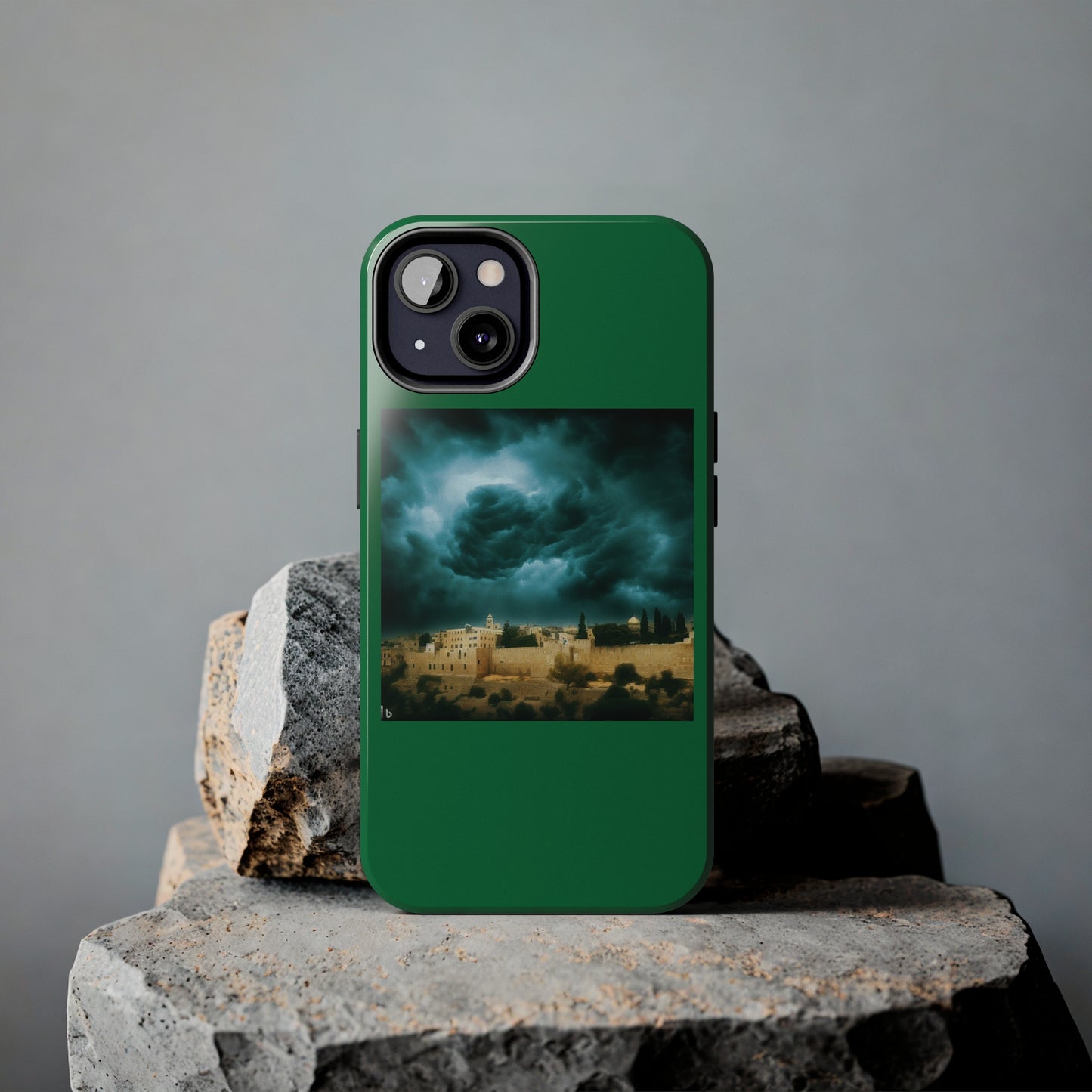 AImagination Collection iPhone Tough Case - "Storm Over Jerusalem" - The God Ball Originals by Chris Rabalais (2024)