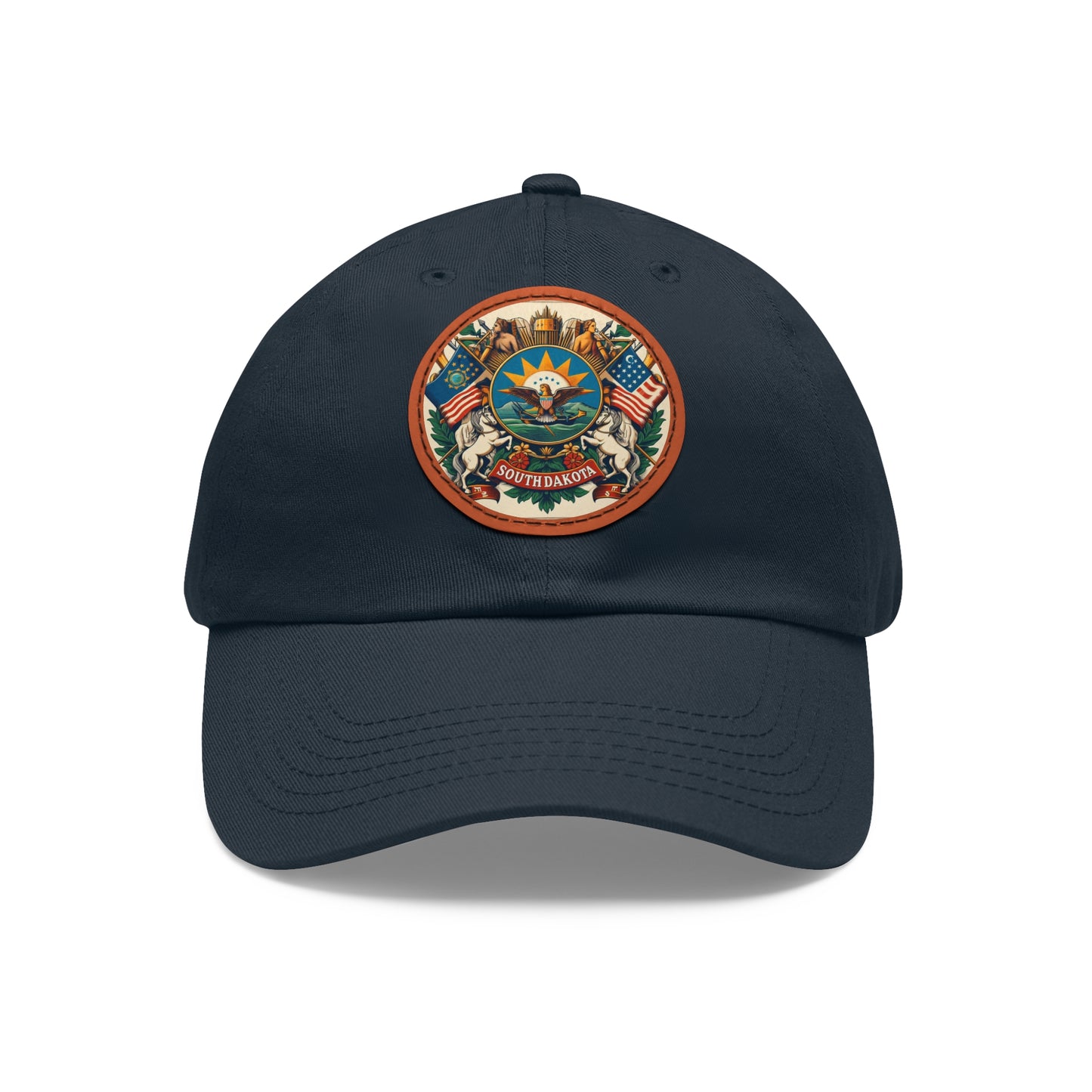 South Dakota Vintage Christian Crusader Campaign Hat - Chino Twill Leather Logo - 100% Charity - The God Vote Collection by Chris Rabalais