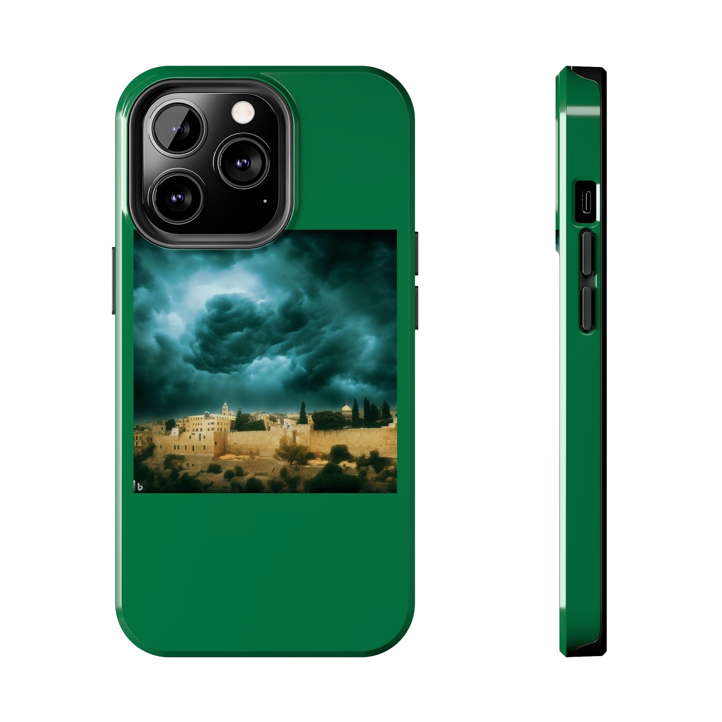 AImagination Collection iPhone Tough Case - "Storm Over Jerusalem" - The God Ball Originals by Chris Rabalais (2024)