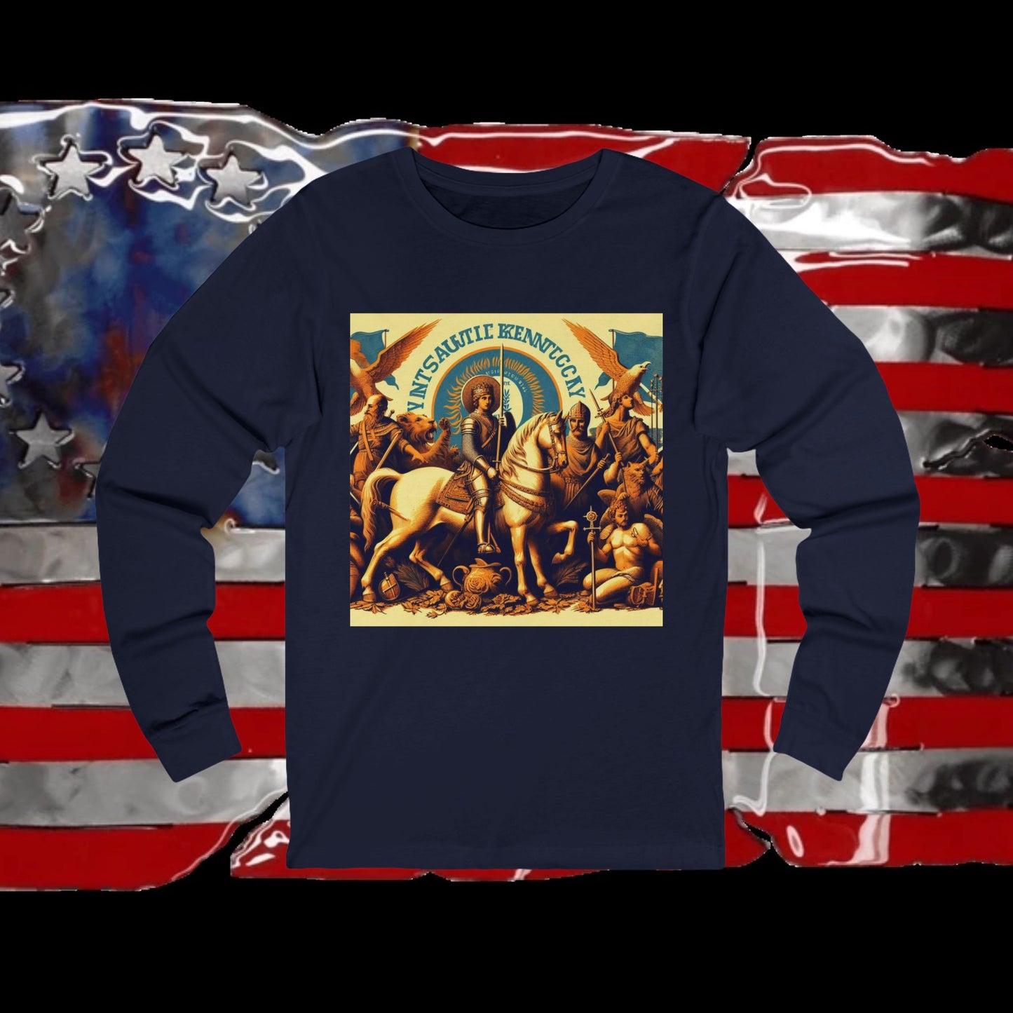 Kentucky Vintage Christian Crusader - Premium Unisex Long Sleeve Jersey Tee - 100% Charity - The God Vote Collection by Chris Rabalais