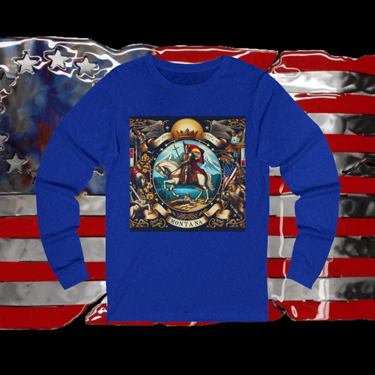Montana Vintage Christian Crusader - Premium Unisex Long Sleeve Jersey Tee - 100% Charity - The God Vote Collection by Chris Rabalais