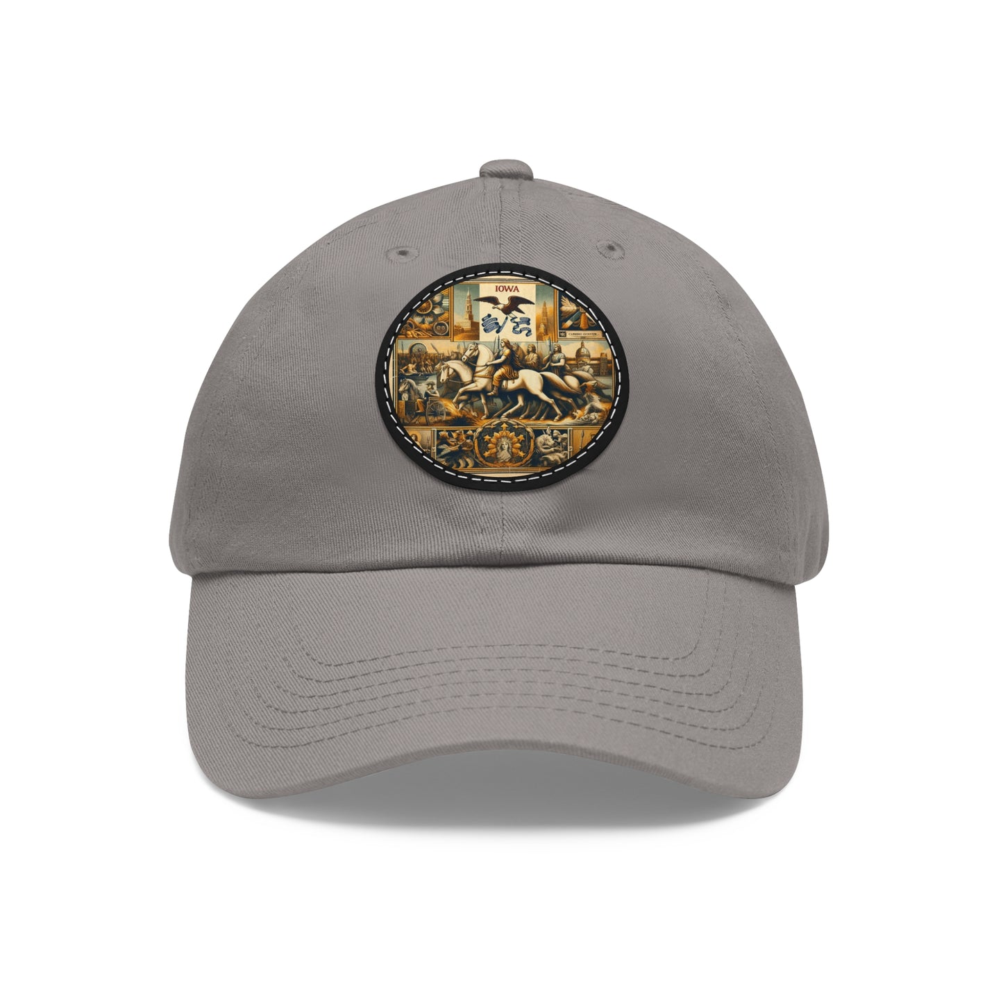 Iowa Vintage Christian Crusader Campaign Hat - Chino Twill Leather Logo - 100% Charity - The God Vote Collection by Chris Rabalais