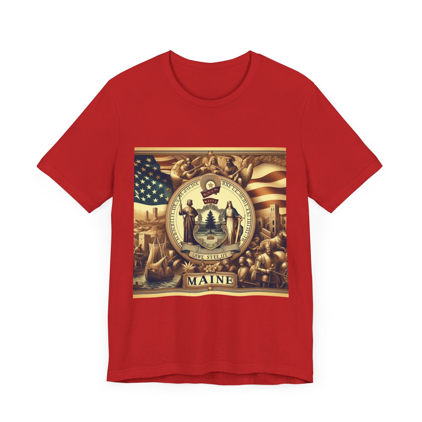 Maine Vintage Christian Crusader - Unisex Jersey Tee - USA - 100% Charity Benefit - The God Vote Collection by Chris Rabalais