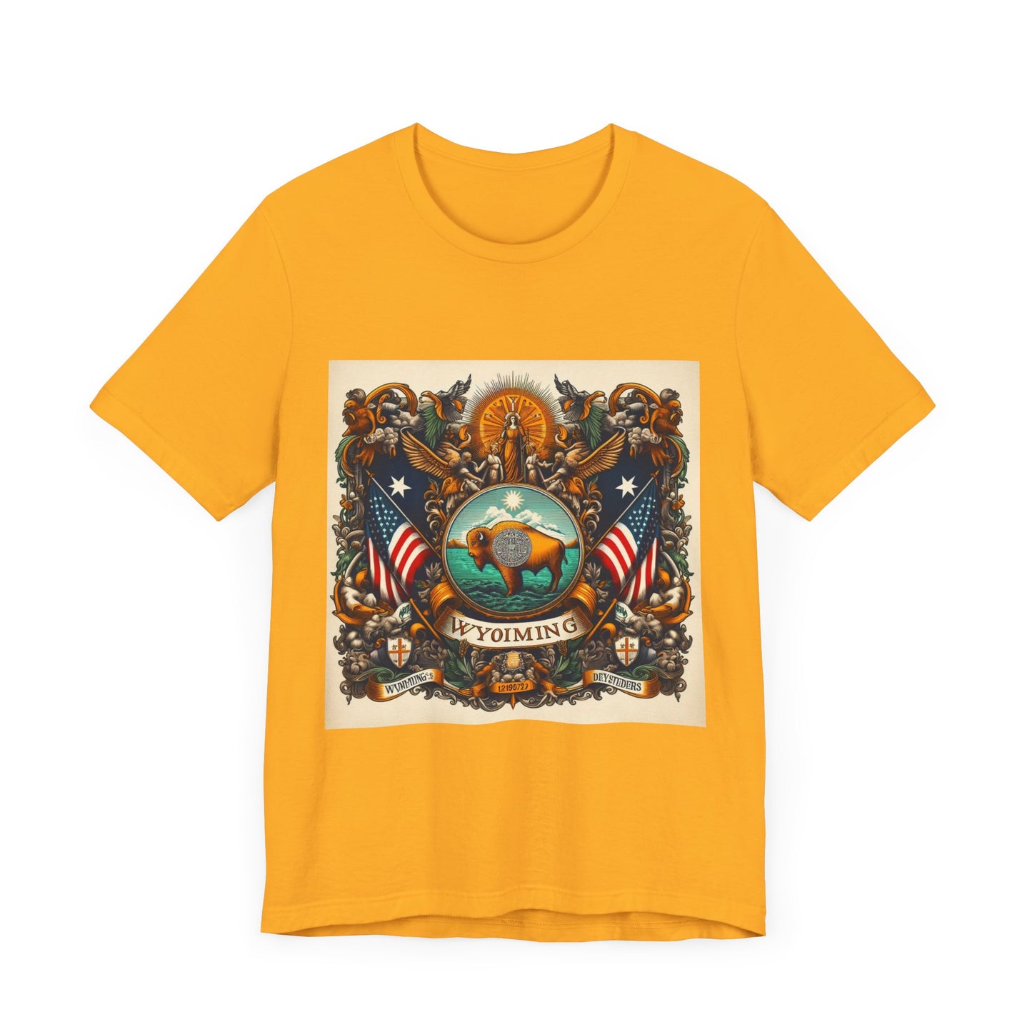 Wyoming Vintage Christian Crusader - Unisex Jersey Tee - USA - 100% Charity Benefit - The God Vote Collection by Chris Rabalais
