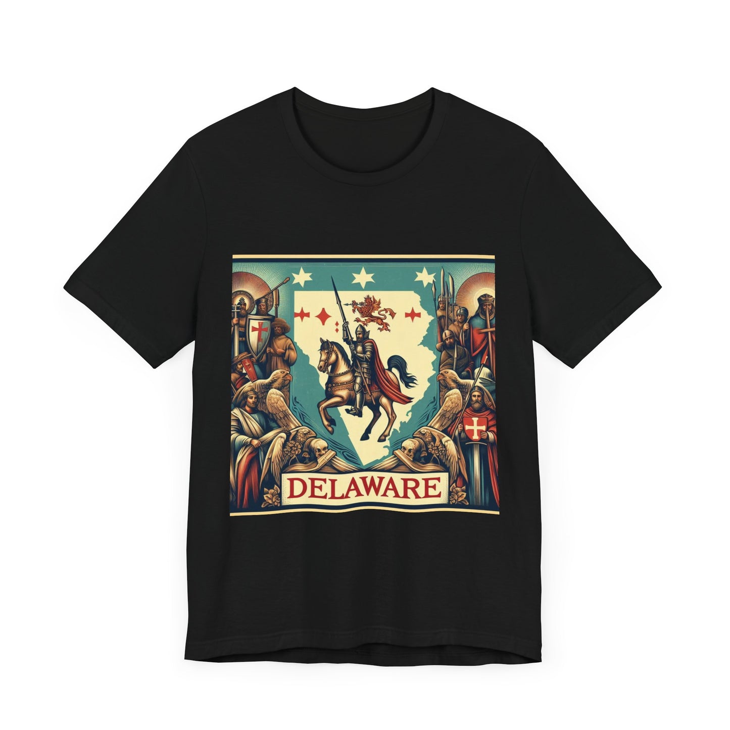 Delaware Vintage Christian Crusader - Unisex Jersey Tee - USA - 100% Charity Benefit - The God Vote Collection by Chris Rabalais