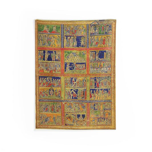 Scenes from the Life of Christ and Parables Parchment Psautier d'Eadwine 1150 Canvas Tapestry Catholic Christian Bible Scripture Christ Gift