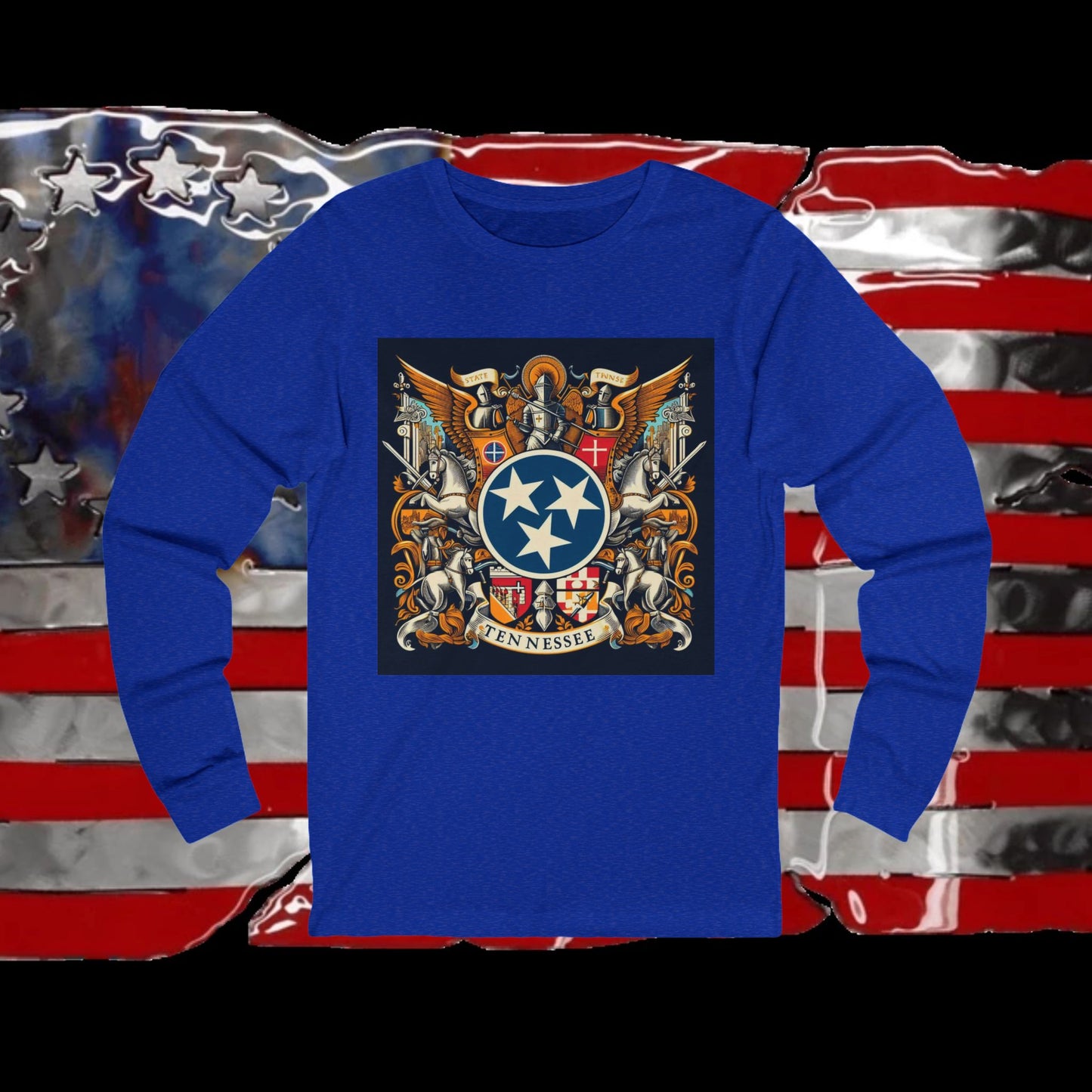 Tennessee Vintage Christian Crusader - Unisex Premium Long Sleeve Jersey Tee - 100% Charity - The God Vote Collection by Chris Rabalais