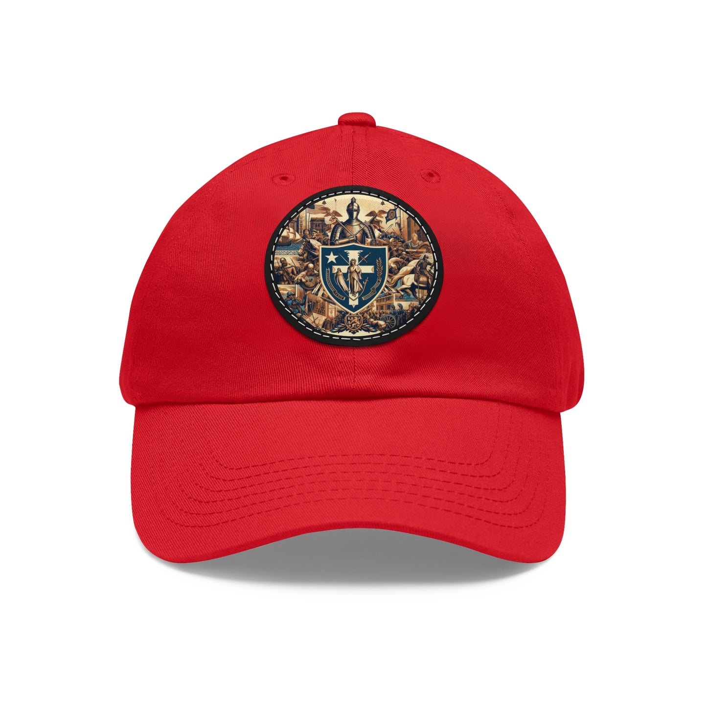 Massachusetts Vintage Christian Crusader Campaign Hat - Chino Twill Leather Logo - 100% Charity - The God Vote Collection by Chris Rabalais