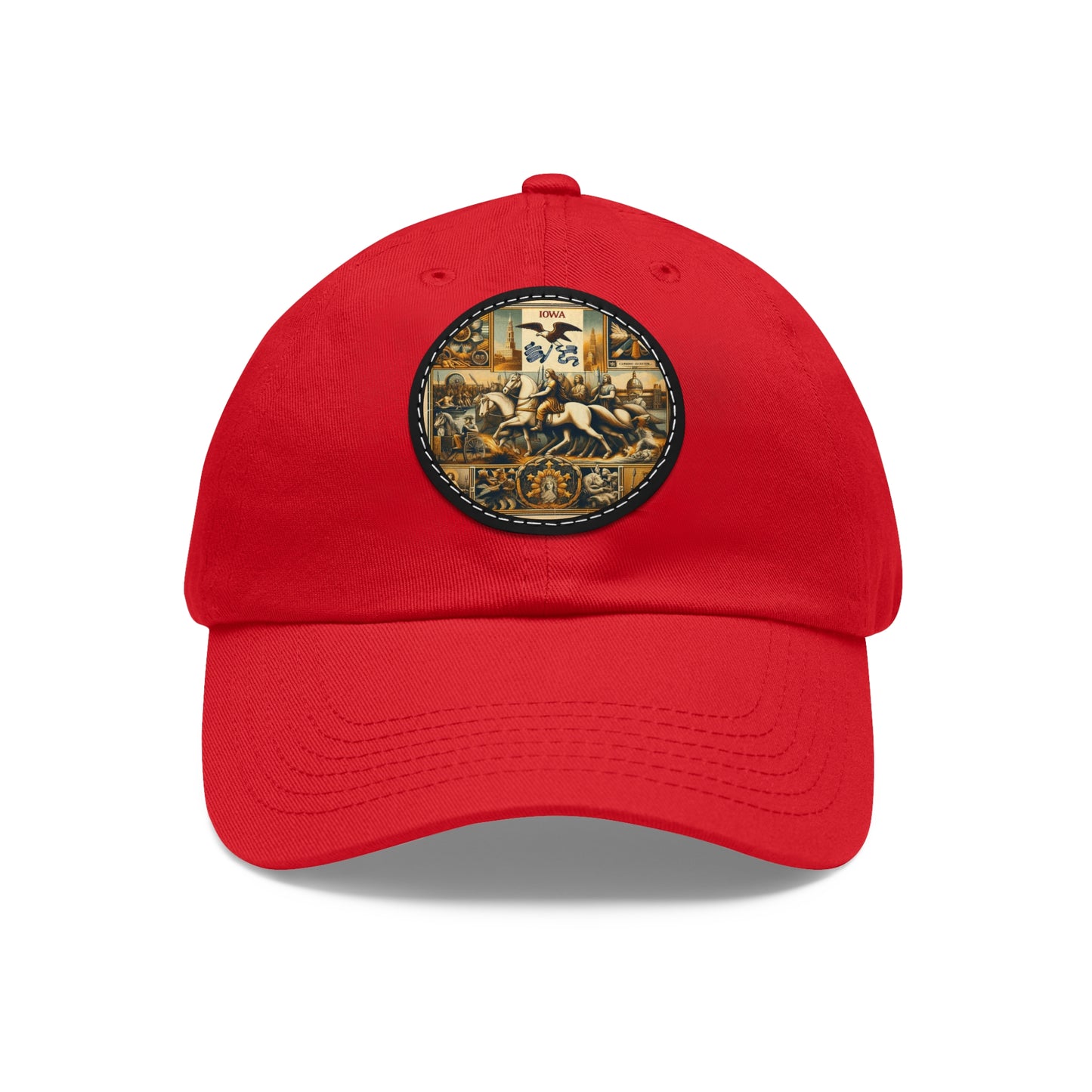 Iowa Vintage Christian Crusader Campaign Hat - Chino Twill Leather Logo - 100% Charity - The God Vote Collection by Chris Rabalais