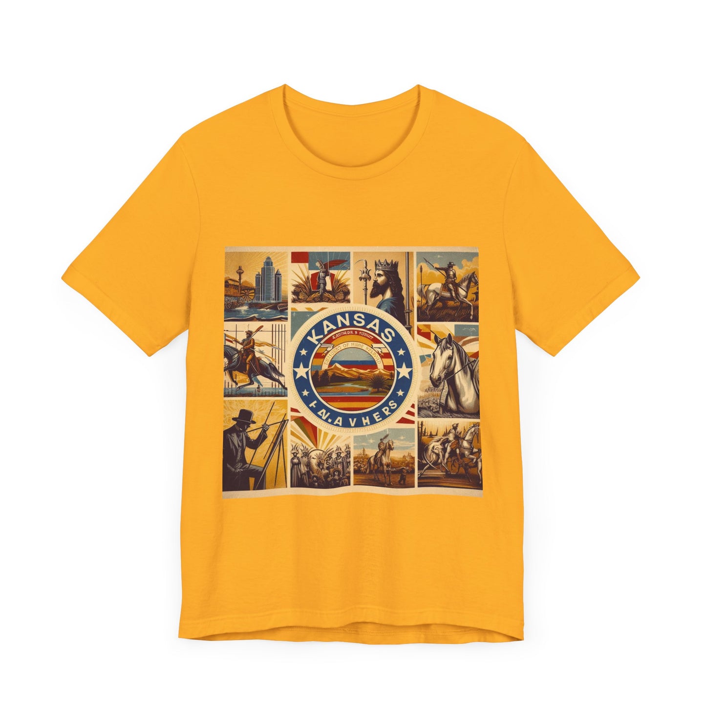 Kansas Vintage Christian Crusader - Unisex Jersey Tee - USA - 100% Charity Benefit - The God Vote Collection by Chris Rabalais
