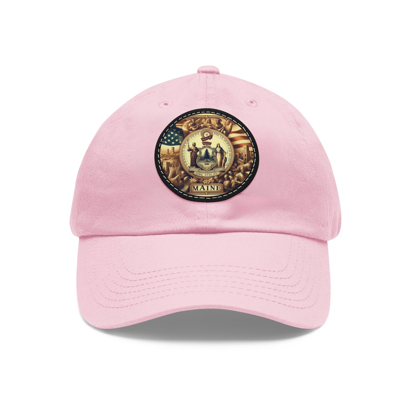 Maine Vintage Christian Crusader Campaign Hat - Chino Twill Leather Logo - 100% Charity - The God Vote Collection by Chris Rabalais