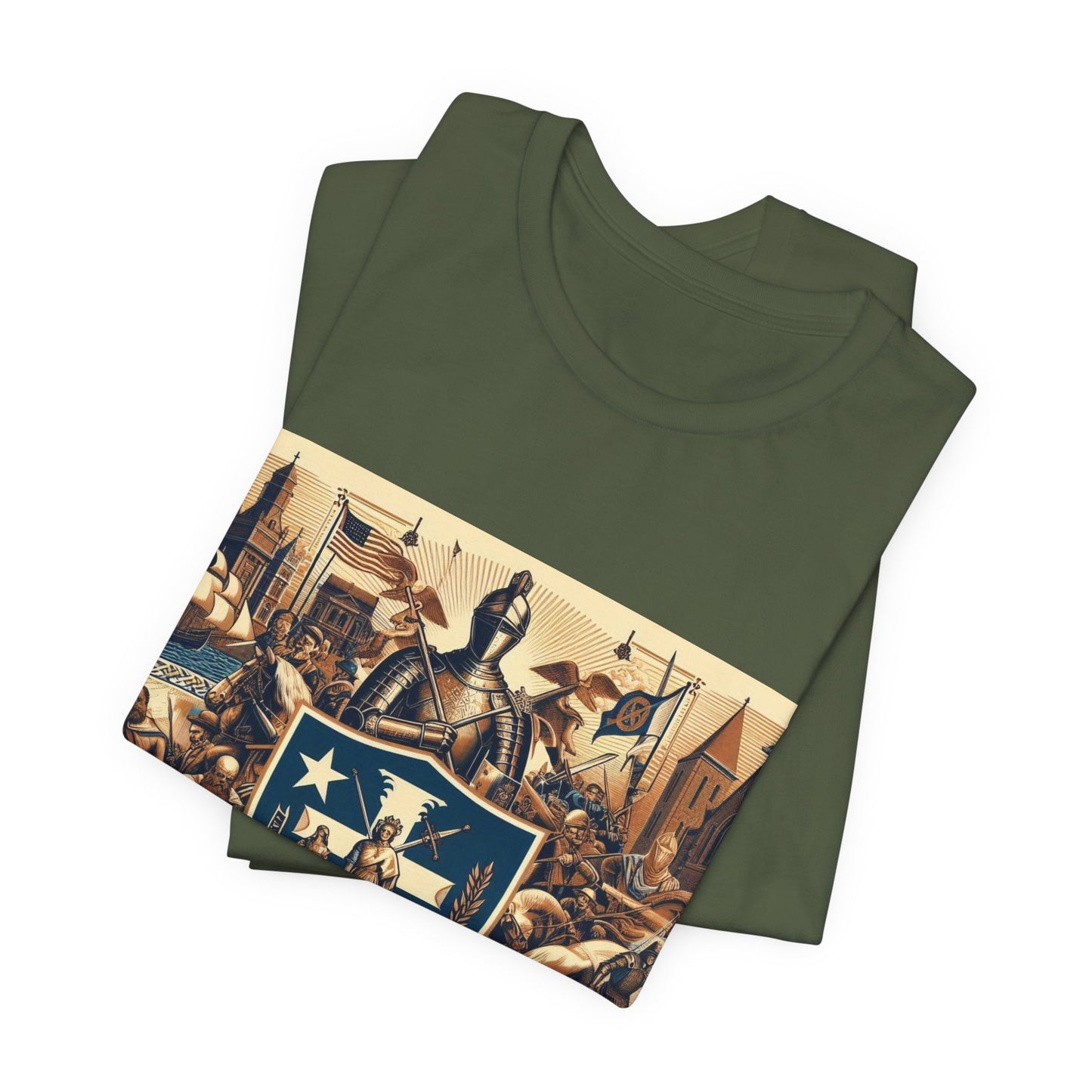 Massachusetts Vintage Christian Crusader - Unisex Jersey Tee - USA - 100% Charity Benefit - The God Vote Collection by Chris Rabalais