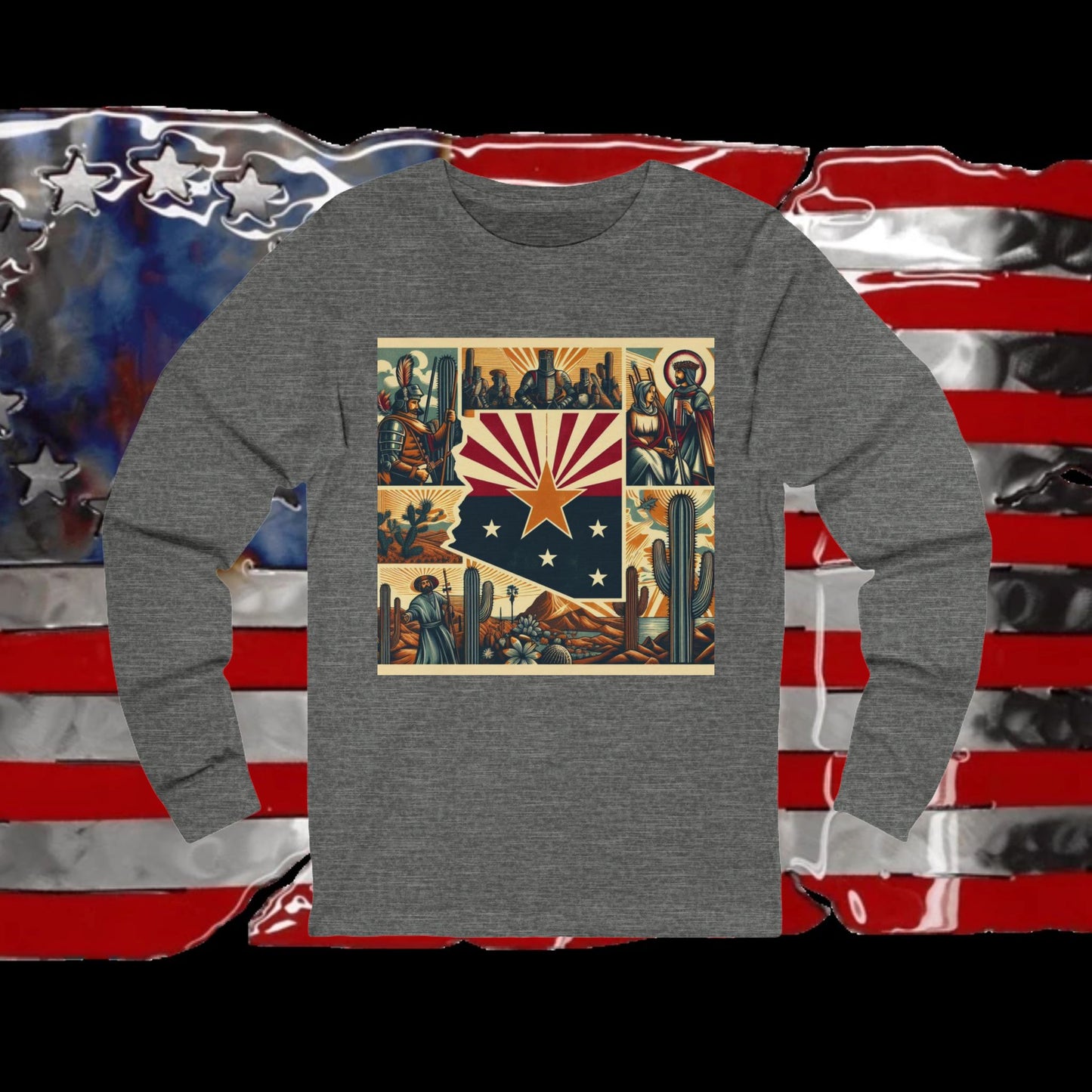 Arizona Vintage Christian Crusader - Premium Unisex Long Sleeve Jersey Tee - 100% Charity - The God Vote Collection by Chris Rabalais