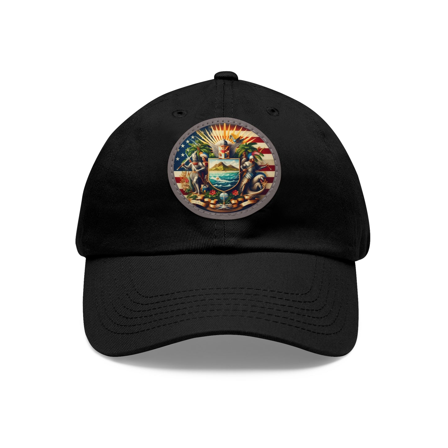 American Samoa Vintage Christian Crusader Campaign Hat - Chino Twill Leather Logo - 100% Charity - The God Vote Collection by Chris Rabalais