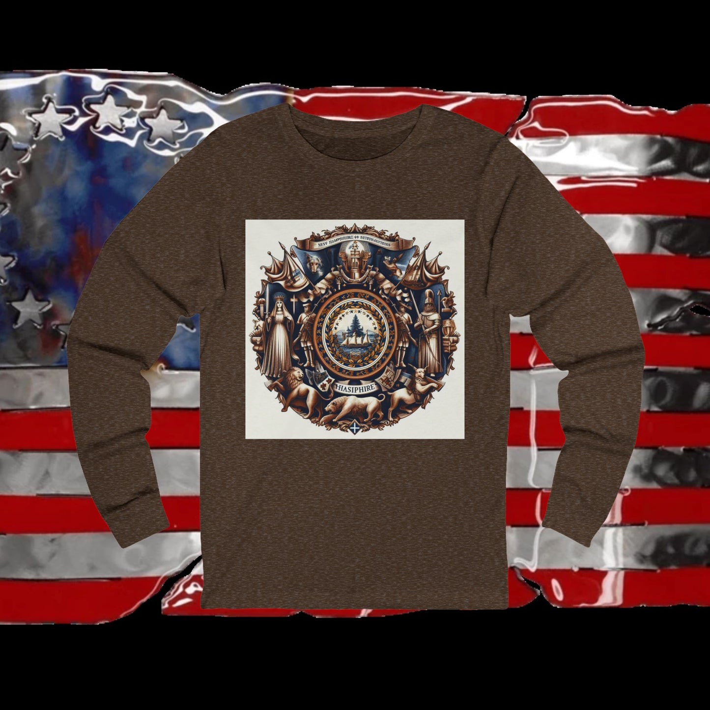 New Hampshire Vintage Christian Crusader - Unisex Premium Long Sleeve Jersey Tee - 100% Charity - The God Vote Collection by Chris Rabalais