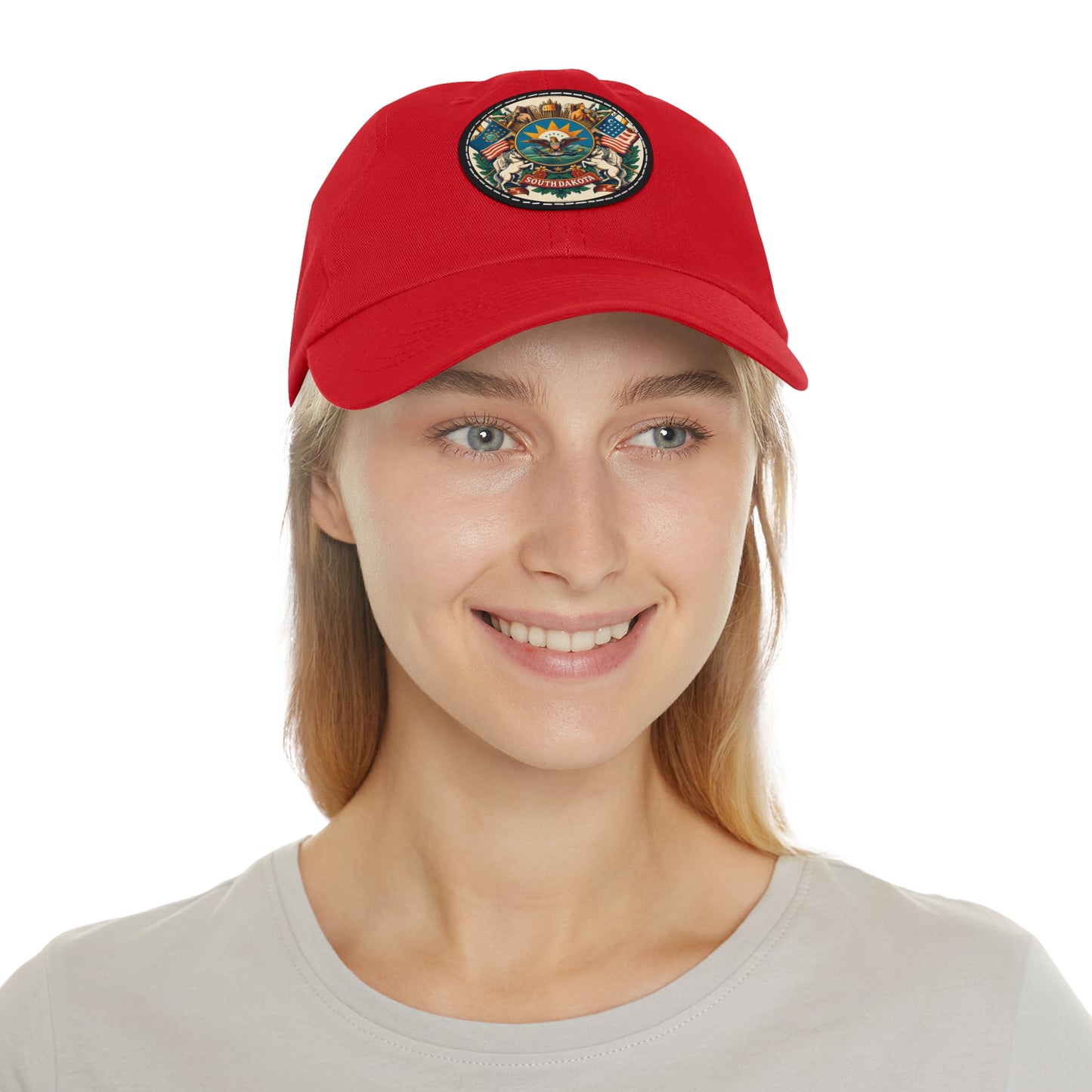 South Dakota Vintage Christian Crusader Campaign Hat - Chino Twill Leather Logo - 100% Charity - The God Vote Collection by Chris Rabalais