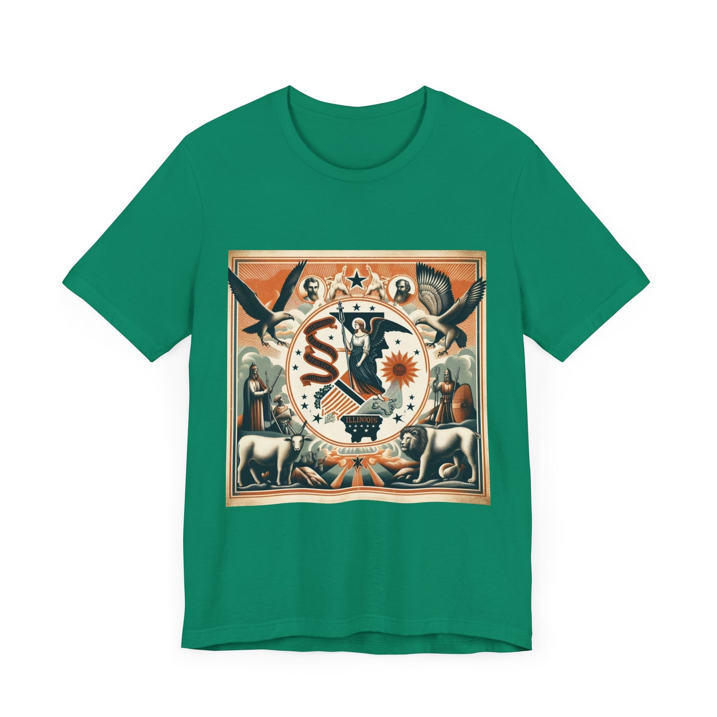 Illinois Vintage Christian Crusader - Unisex Jersey Tee - USA - 100% Charity Benefit - The God Vote Collection by Chris Rabalais