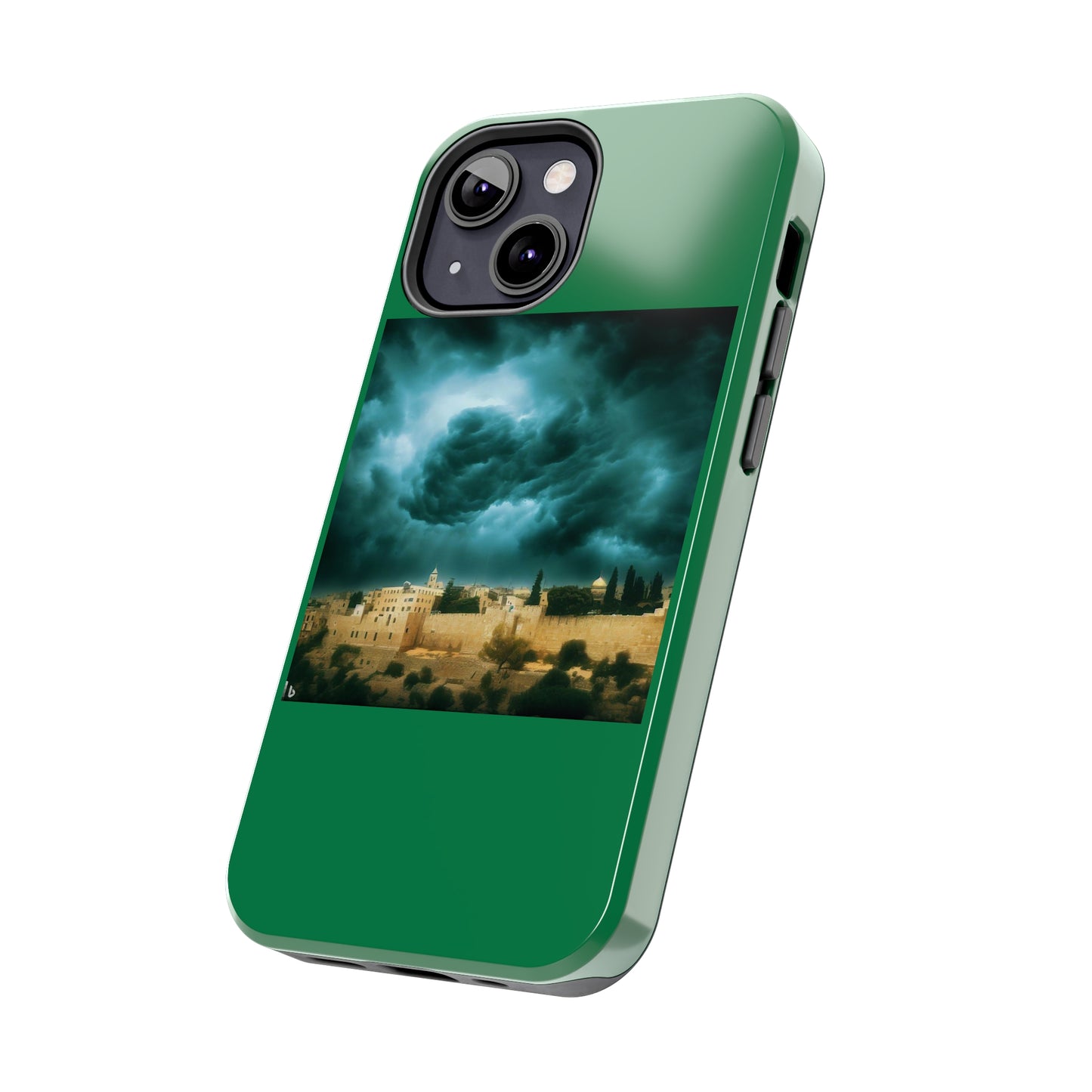 AImagination Collection iPhone Tough Case - "Storm Over Jerusalem" - The God Ball Originals by Chris Rabalais (2024)