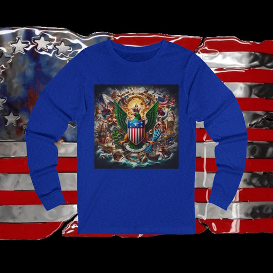 Virgin Islands Vintage Christian Crusader - Unisex Premium Long Sleeve Jersey Tee - 100% Charity - The God Vote Collection by Chris Rabalais