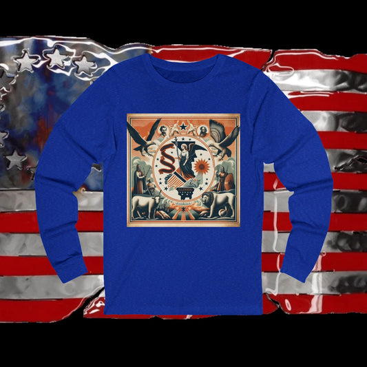 Illinois Vintage Christian Crusader - Premium Unisex Long Sleeve Jersey Tee - 100% Charity - The God Vote Collection by Chris Rabalais