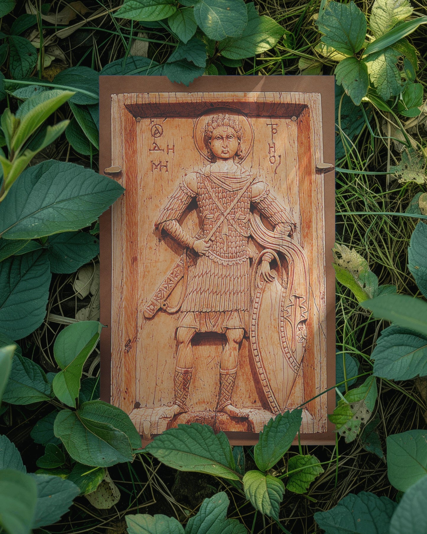 Saint Demetrius of Thessaloniki Myrrh - Streamer Byzantine Orthodox Icon Oct 26 Home Tapestry Catholic Christian Bible Scripture Christ Gift