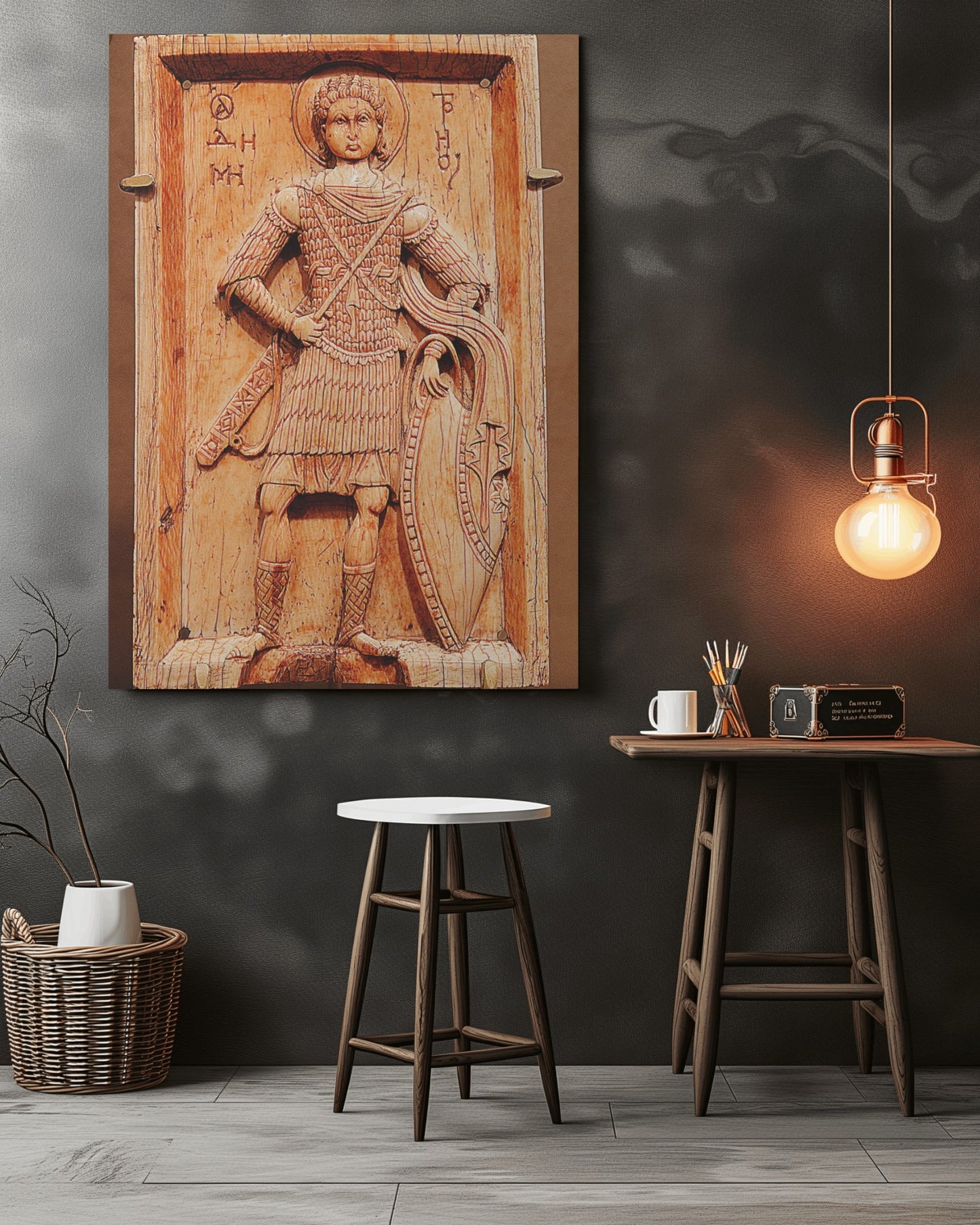 Saint Demetrius of Thessaloniki Myrrh - Streamer Byzantine Orthodox Icon Oct 26 Home Tapestry Catholic Christian Bible Scripture Christ Gift
