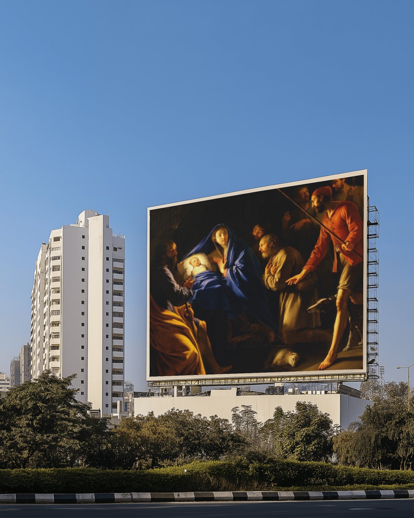 Adoration of the Shepherds - Philippe de Champaigne 1630 Baroque Oil Canvas Tapestry Orthodox Catholic Christian Bible Scripture Christ Gift
