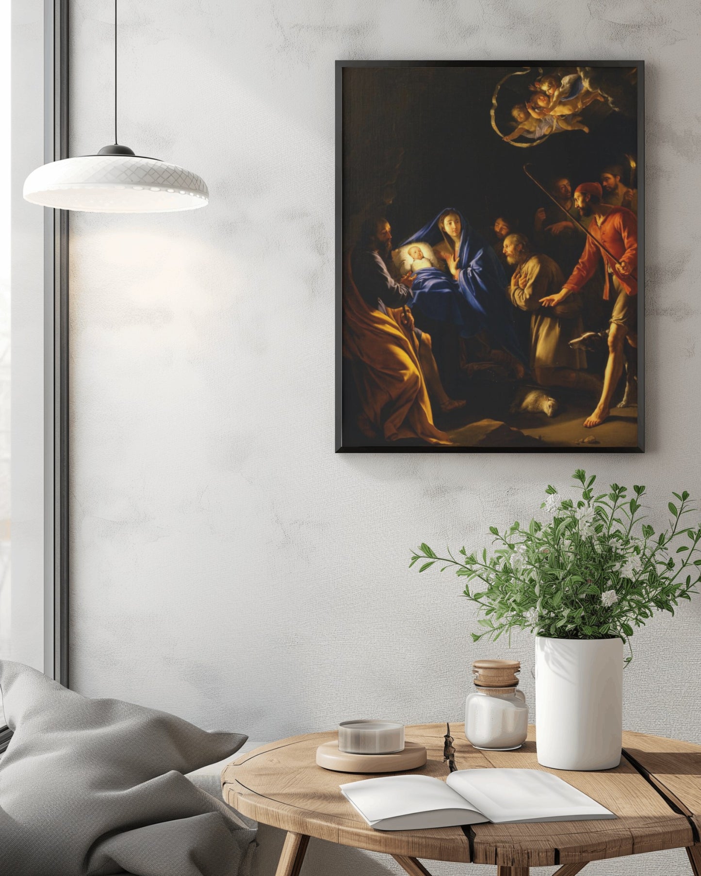 Adoration of the Shepherds - Philippe de Champaigne 1630 Baroque Oil Canvas Tapestry Orthodox Catholic Christian Bible Scripture Christ Gift