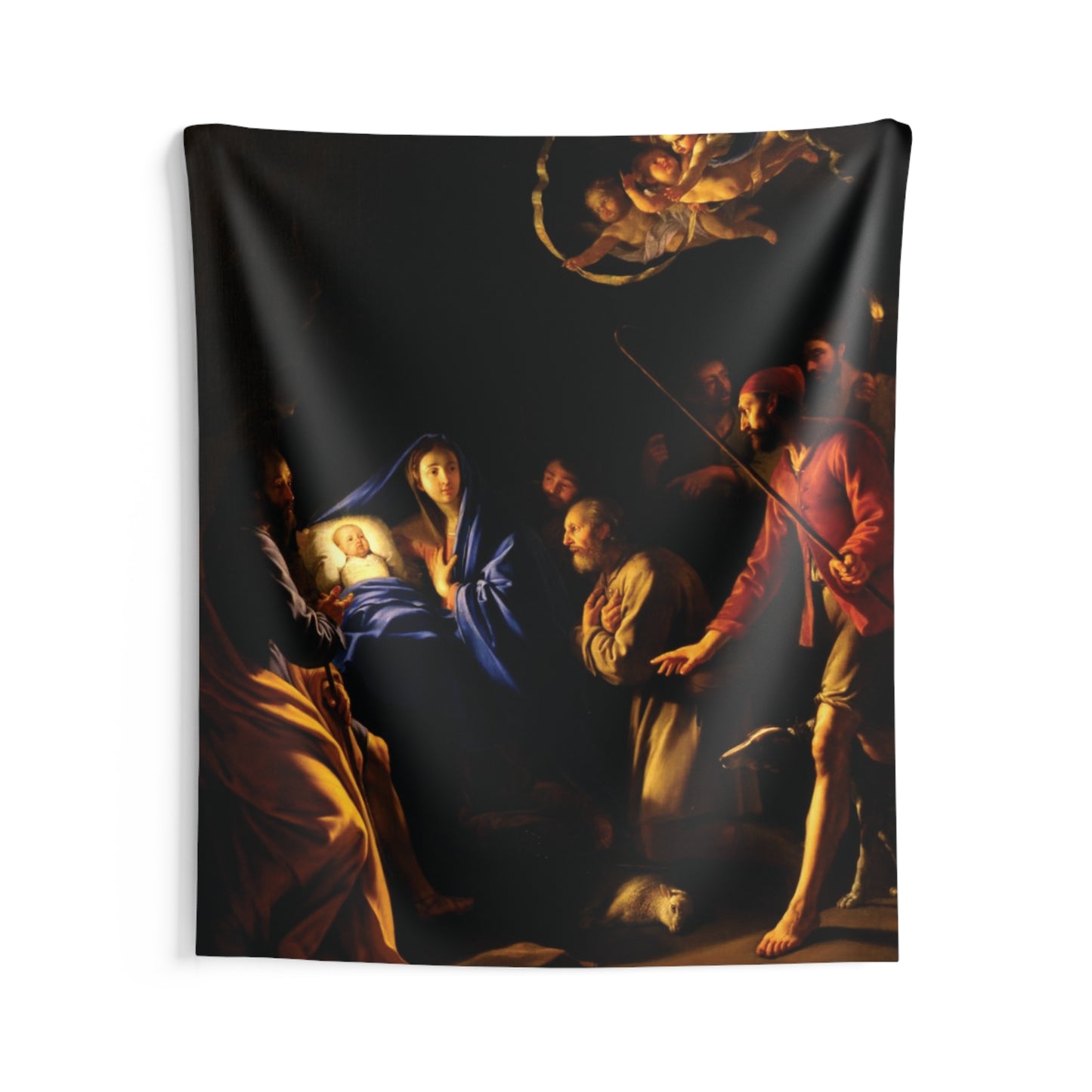 Adoration of the Shepherds - Philippe de Champaigne 1630 Baroque Oil Canvas Tapestry Orthodox Catholic Christian Bible Scripture Christ Gift