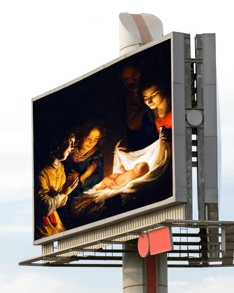 Jesus Adoration of the Child by Gerard van Honthorst 1620 Oil Painting Tapestry Catholic Christian Orthodox Icon Bible Scripture Christ Gift