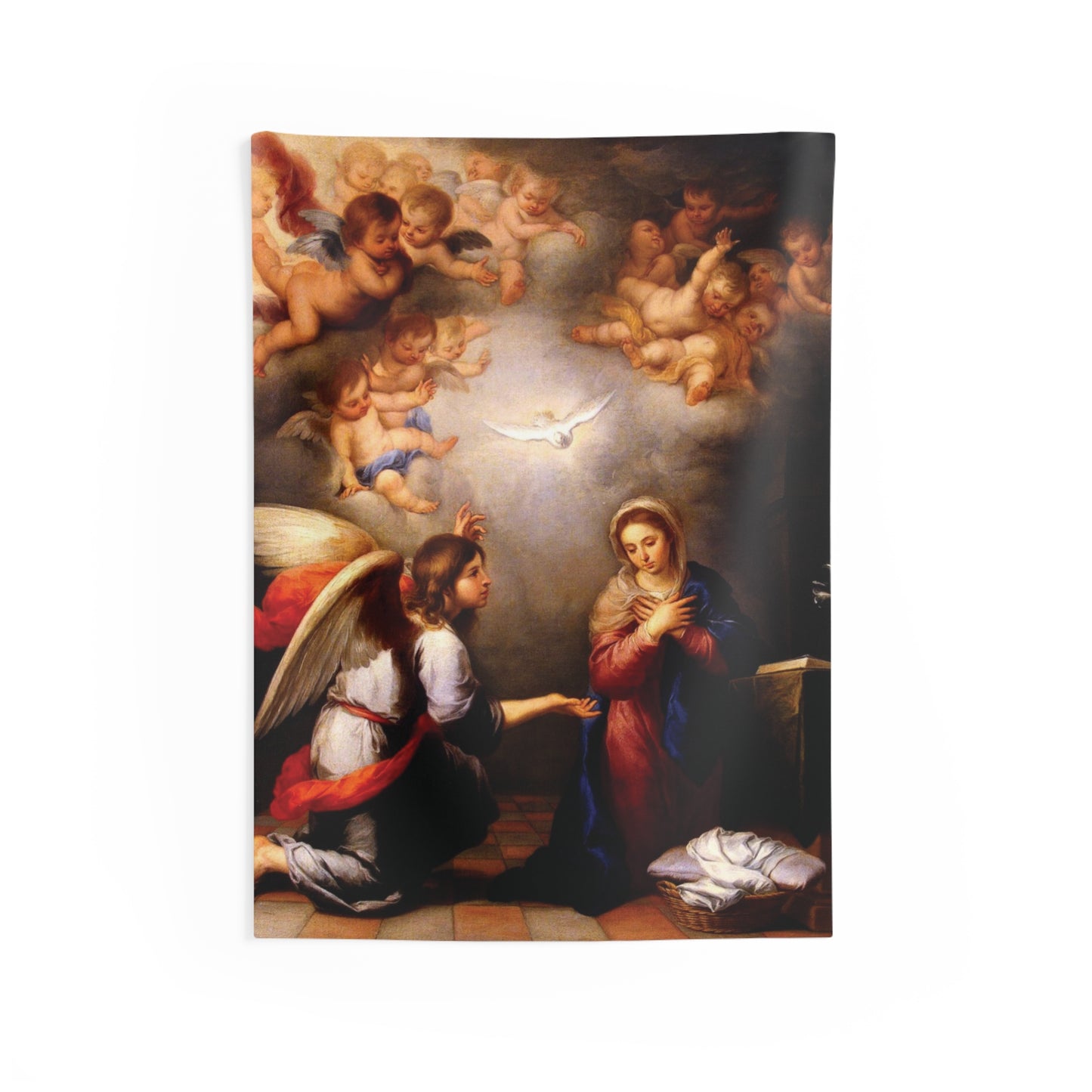 Jesus Annunciation of Mary by Murillo St. Petersburg 17th AD  Painting Tapestry Catholic Christian Orthodox Icon Bible Scripture Christ Gift