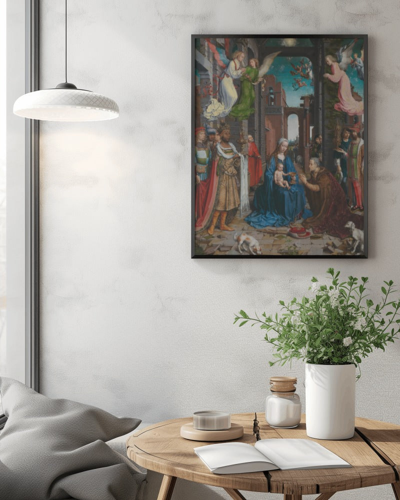 Jesus Adoration of The Kings by Jan Gossaert 16th AD Oil Oak Painting Tapestry Catholic Christian Orthodox Icon Bible Scripture Christ Gift