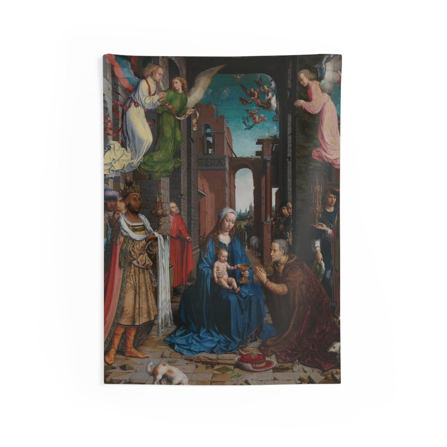 Jesus Adoration of The Kings by Jan Gossaert 16th AD Oil Oak Painting Tapestry Catholic Christian Orthodox Icon Bible Scripture Christ Gift