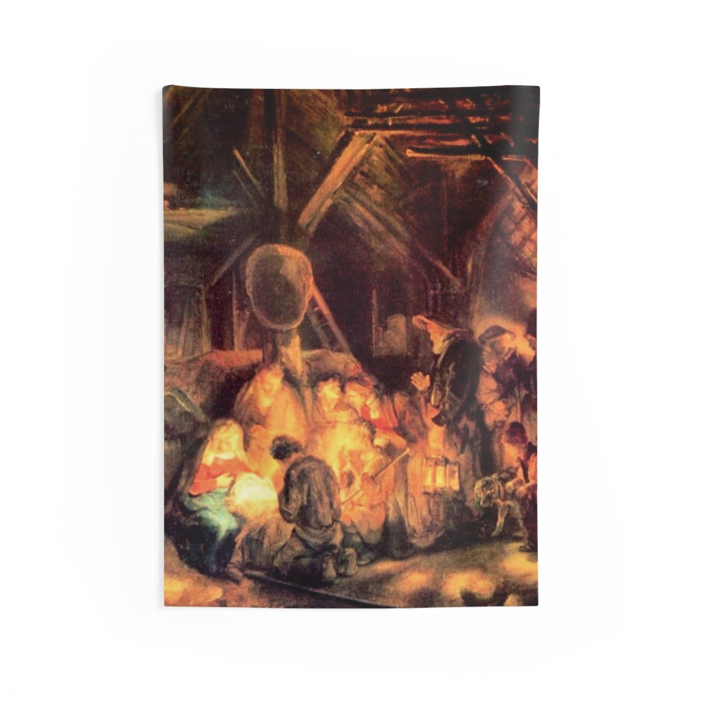 Rembrandt The Jesus Adoration of the Shepherds Holland c.1646 Painting Tapestry Catholic Christian Orthodox Icon Bible Scripture Christ Gift