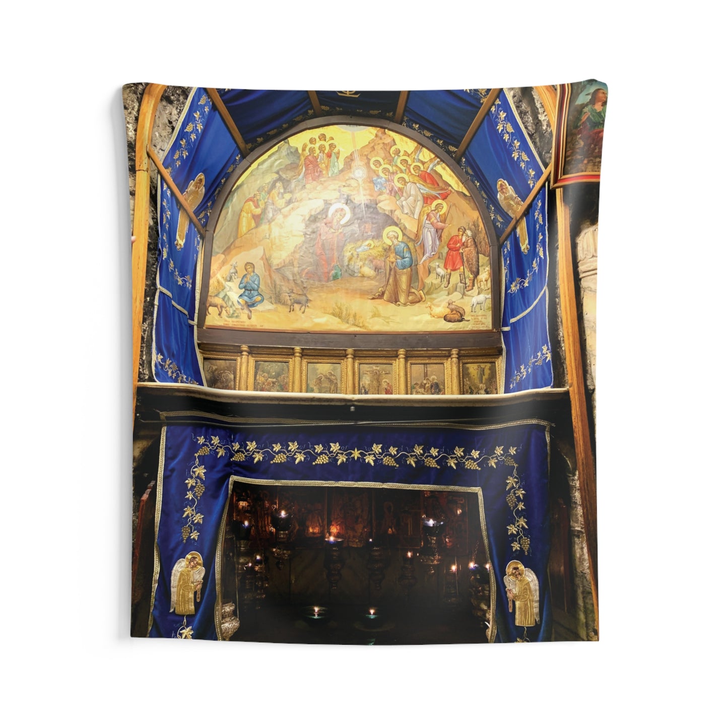 Jesus Grotto of the Nativity Basilica Bethlehem Israel 333 AD Painting Tapestry Catholic Christian Orthodox Icon Bible Scripture Christ Gift