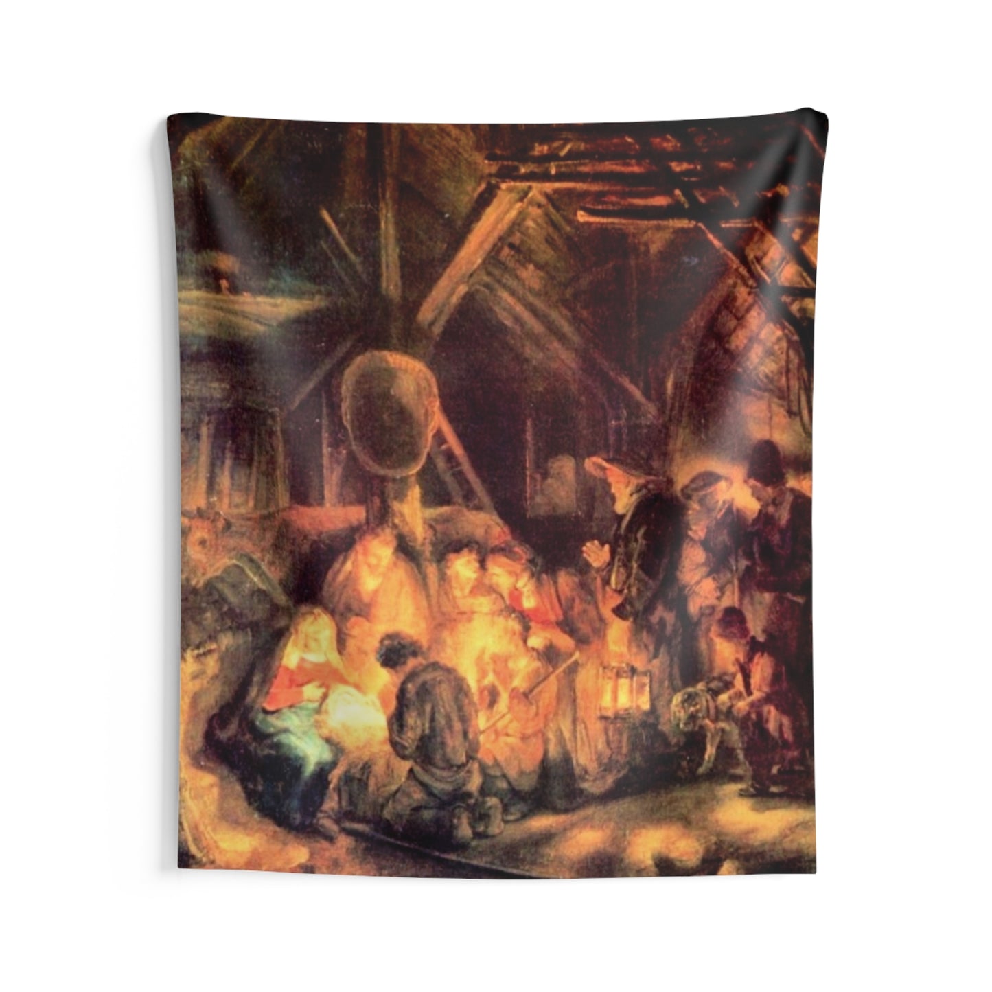 Rembrandt The Jesus Adoration of the Shepherds Holland c.1646 Painting Tapestry Catholic Christian Orthodox Icon Bible Scripture Christ Gift