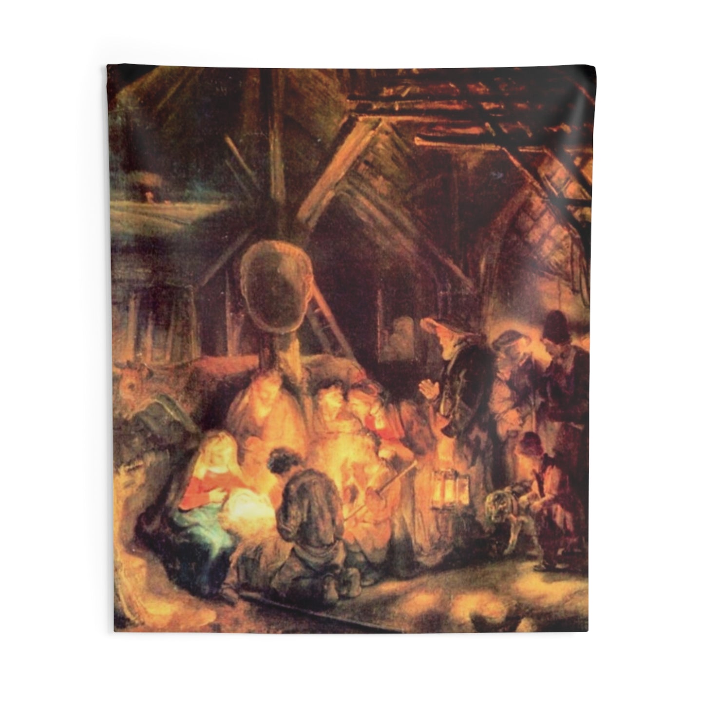 Rembrandt The Jesus Adoration of the Shepherds Holland c.1646 Painting Tapestry Catholic Christian Orthodox Icon Bible Scripture Christ Gift