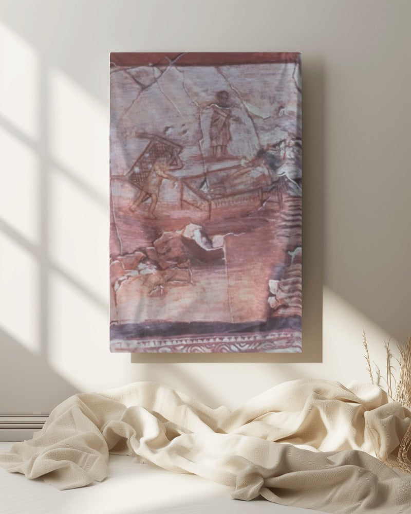 Jesus Christ Healing of Paralytic Dura Europos 3rd Century Wall Art Tapestry Catholic Christian Orthodox Icon Bible Scripture Christmas Gift