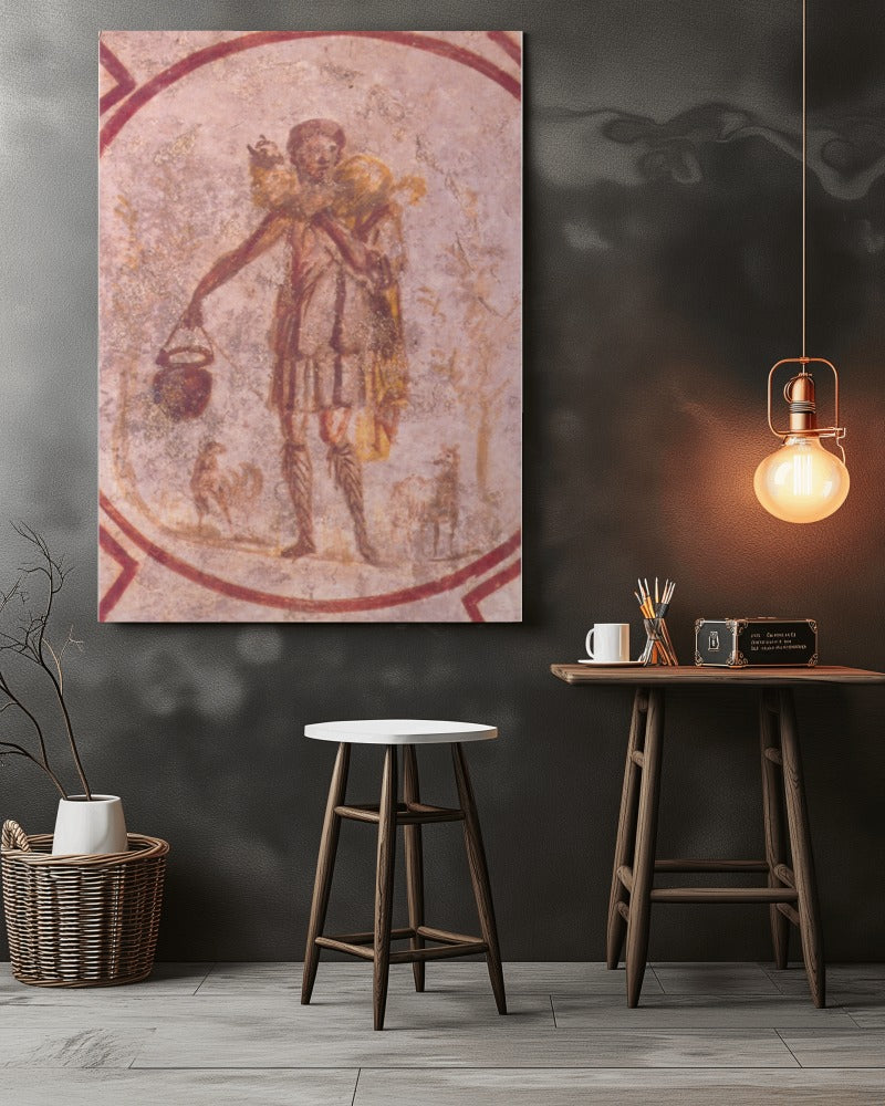 Christ Jesus Bible Good Shepherd Catacomb Callixtus 3rd Century Wall Art Tapestry Catholic Christian Orthodox Icon Scripture Christmas Gift