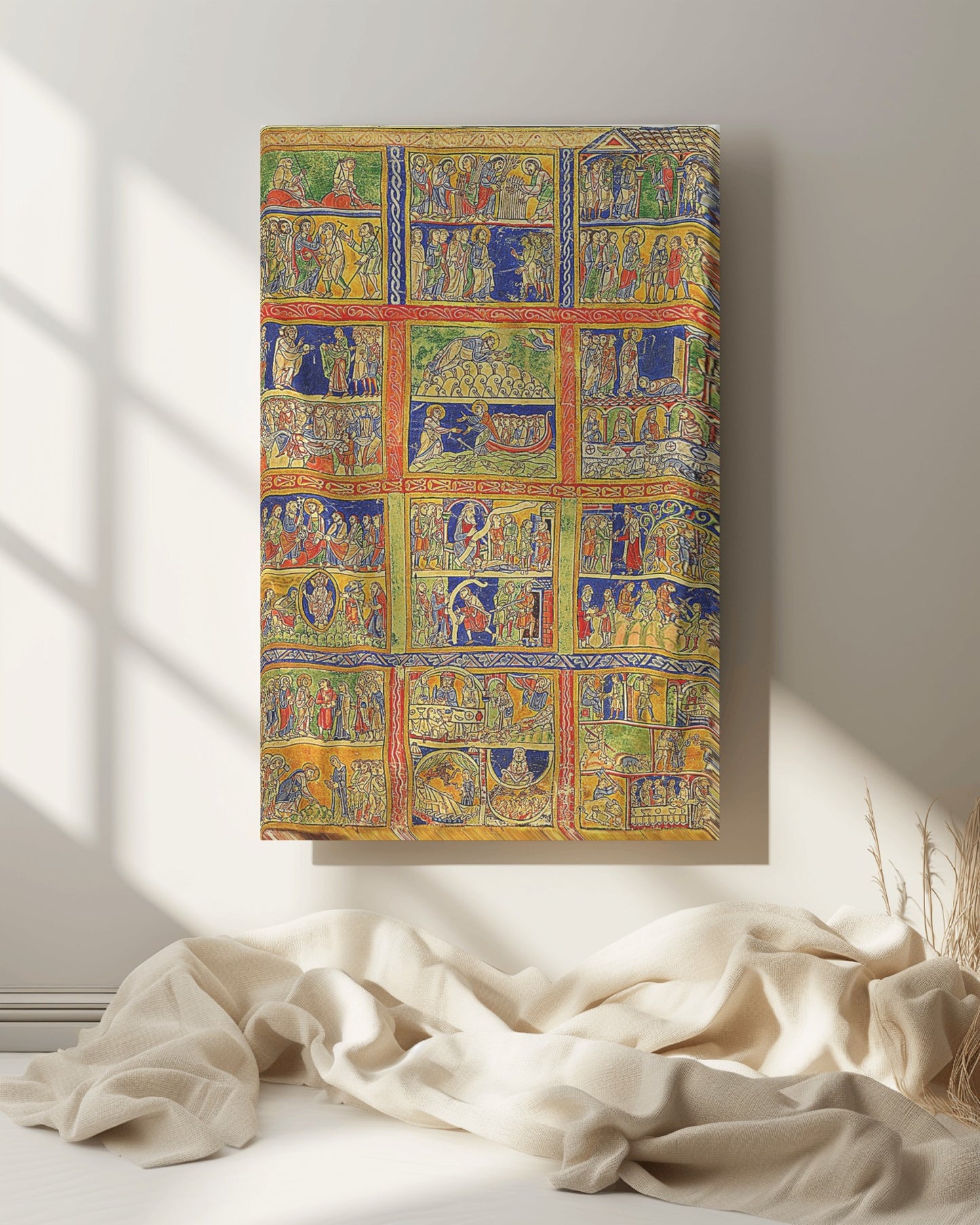 Scenes from the Life of Christ and Parables Parchment Psautier d'Eadwine 1150 Canvas Tapestry Catholic Christian Bible Scripture Christ Gift