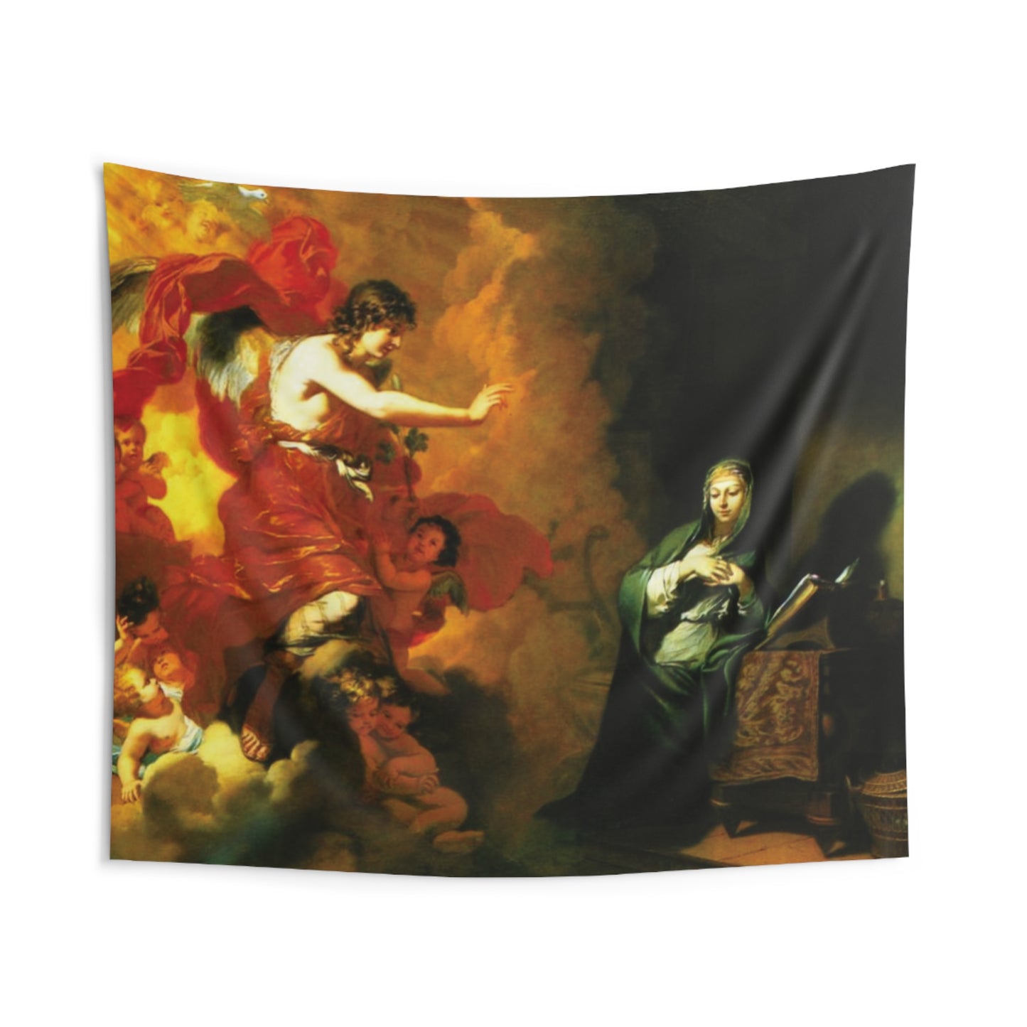 The Annunciation by Gerard de Lairesse 1668 Dutch Golden Age Oil on Canvas Tapestry Orthodox Catholic Christian Bible Scripture Christ Gift