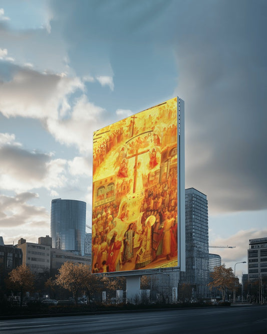 Elevation of the Holy Cross Byzantine Orthodox Icon September 14 Great Feast Canvas Tapestry Catholic Christian Bible Scripture Christ Gift