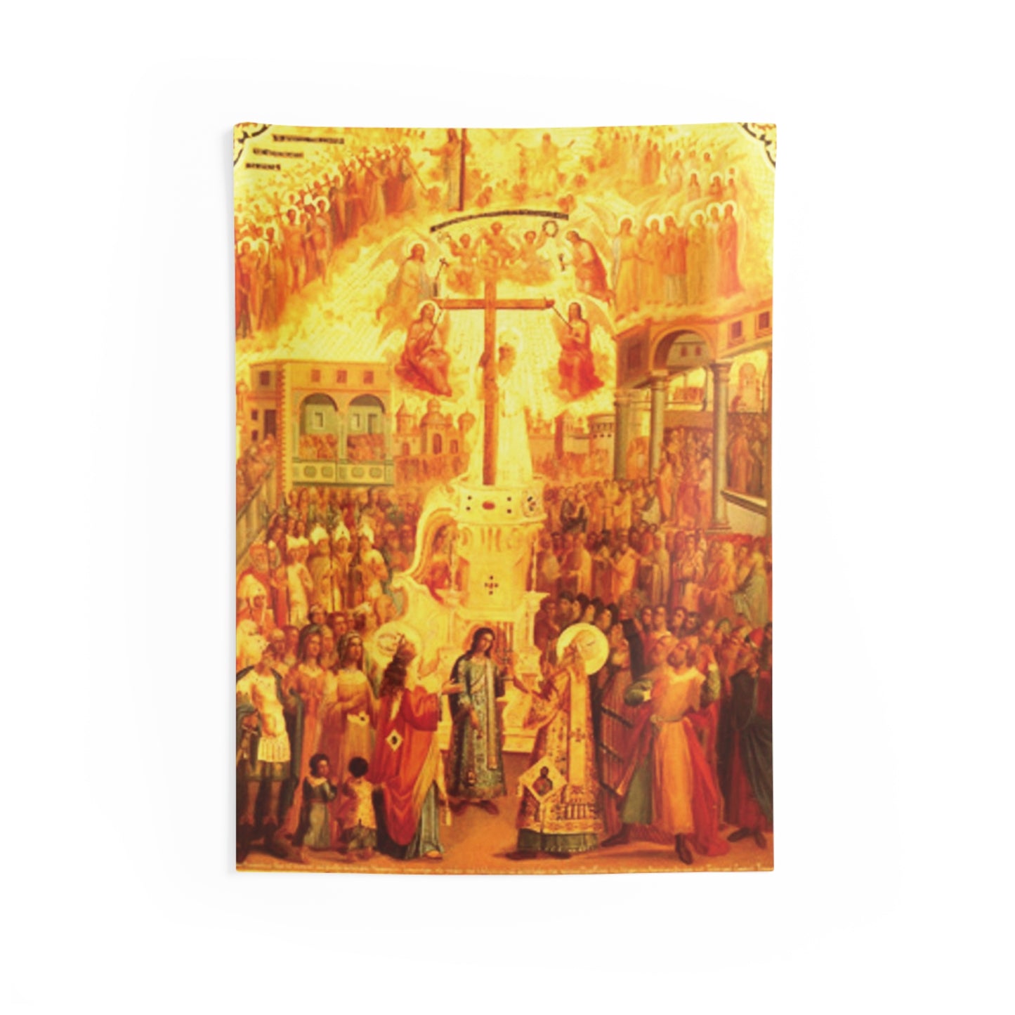 Elevation of the Holy Cross Byzantine Orthodox Icon September 14 Great Feast Canvas Tapestry Catholic Christian Bible Scripture Christ Gift