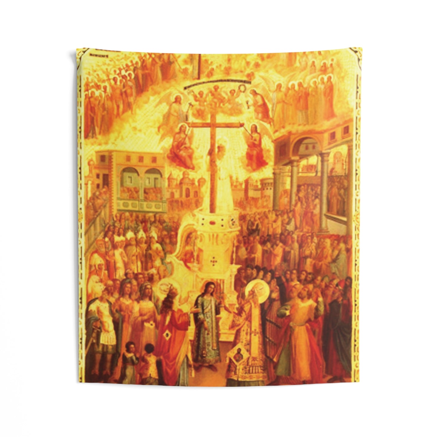 Elevation of the Holy Cross Byzantine Orthodox Icon September 14 Great Feast Canvas Tapestry Catholic Christian Bible Scripture Christ Gift