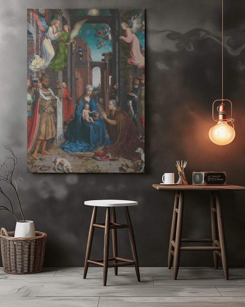 Jesus Adoration of The Kings by Jan Gossaert 16th AD Oil Oak Painting Tapestry Catholic Christian Orthodox Icon Bible Scripture Christ Gift