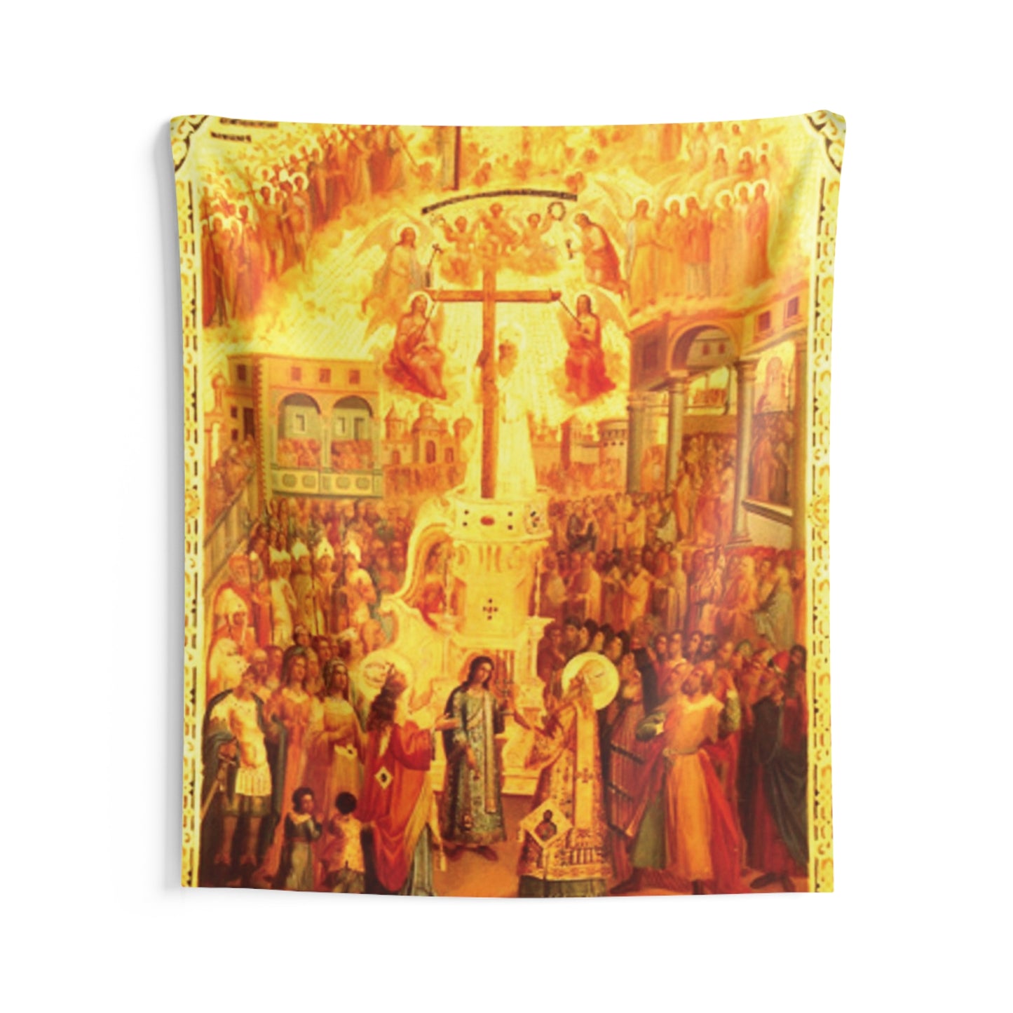 Elevation of the Holy Cross Byzantine Orthodox Icon September 14 Great Feast Canvas Tapestry Catholic Christian Bible Scripture Christ Gift