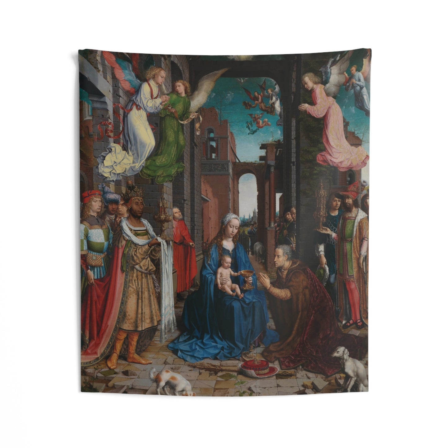Jesus Adoration of The Kings by Jan Gossaert 16th AD Oil Oak Painting Tapestry Catholic Christian Orthodox Icon Bible Scripture Christ Gift